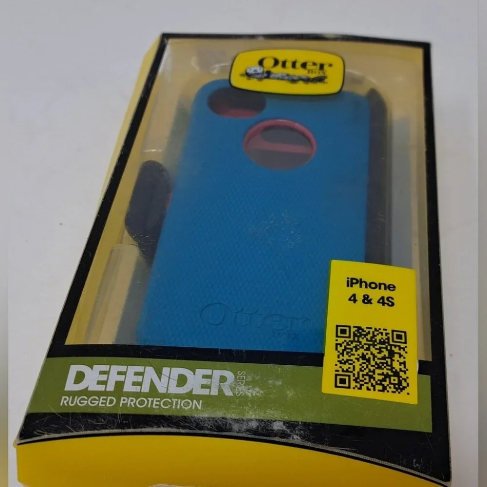 NIB Otter Box Defender Rugged Protection iPhone 4/4S Case Blue Teal Belt Clip